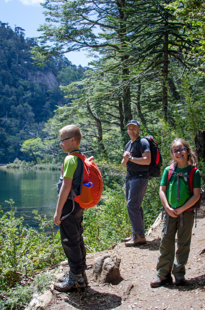 Los Lagos trail hiking with kids in pucon